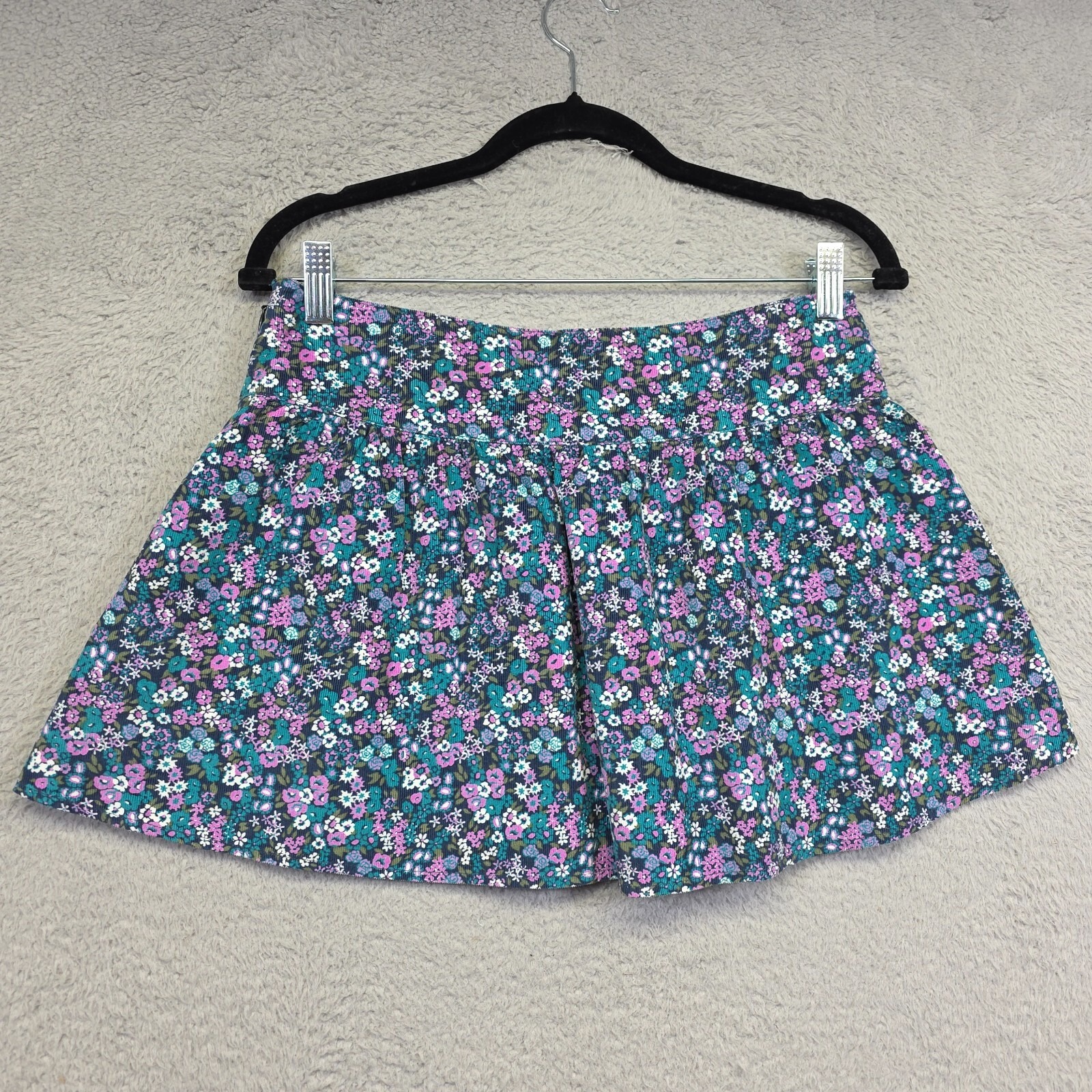 Aeropostale Micro Mini Skirt Womens S Ditsy Floral Cottagecore Corduroy Lined